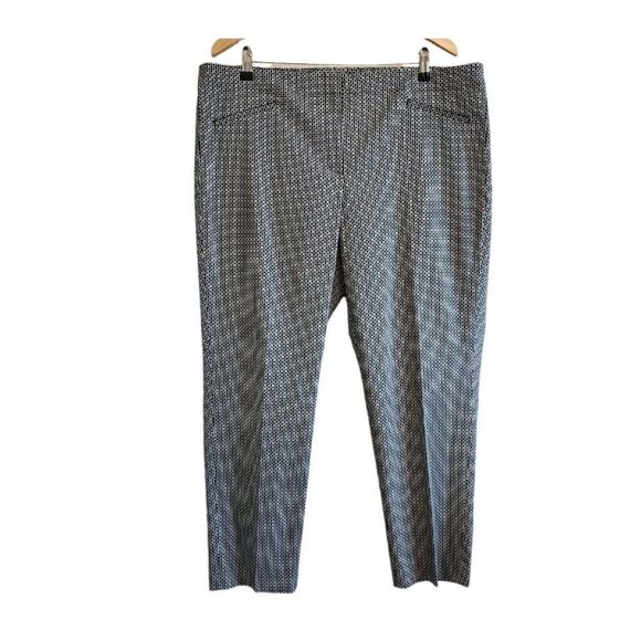 NWT J Jill Patterned Design Black White Cropped Ankle Business Pants Capri 18 - Picture 1 of 12